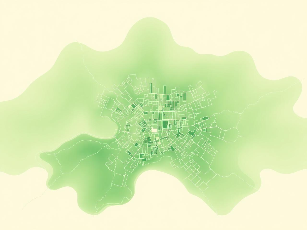 Propagation model output over generated building footprints.
